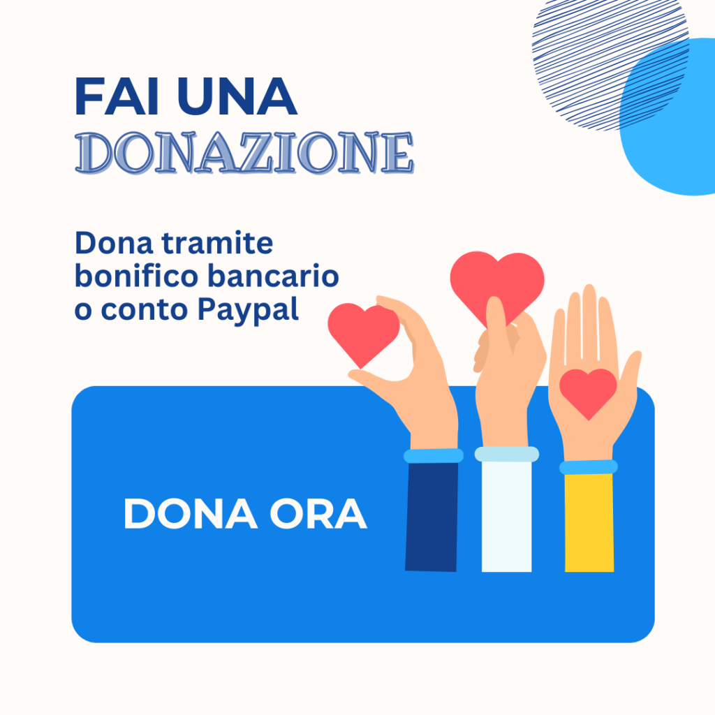 Dona ora con un bonifico bancario o conto Paypal